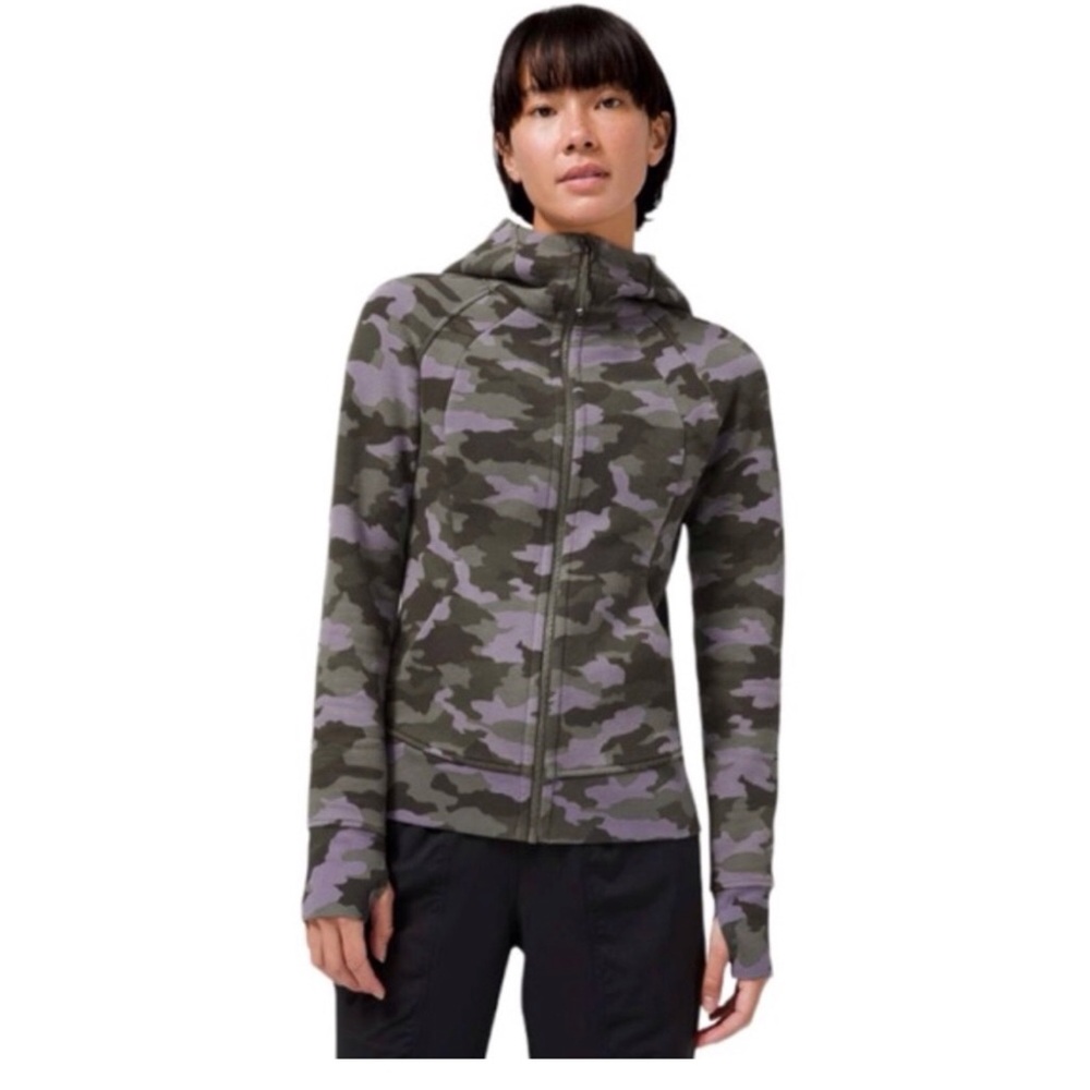 Lululemon Scuba Full Zip Hoodie Camo Dusky Lavender Multi Size 6